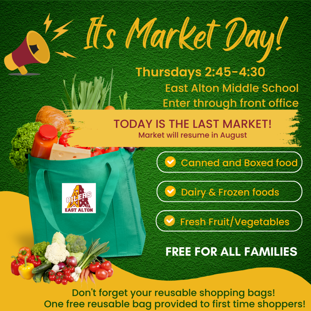 Market day today 2:45-4:40 at EAMS